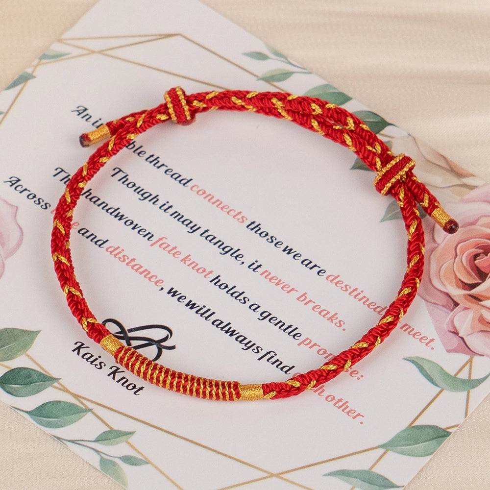Blessed Red Bracelet Handmade Good Fortune Amulet Bracelet for Parents and Elders, Spiritual Gift for Long Life easter wish bracelet