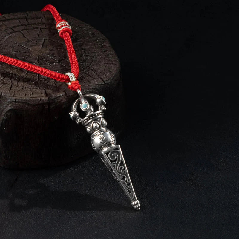 Tibetan Vajra Necklace-Handwoven Fortune Longevity Cord