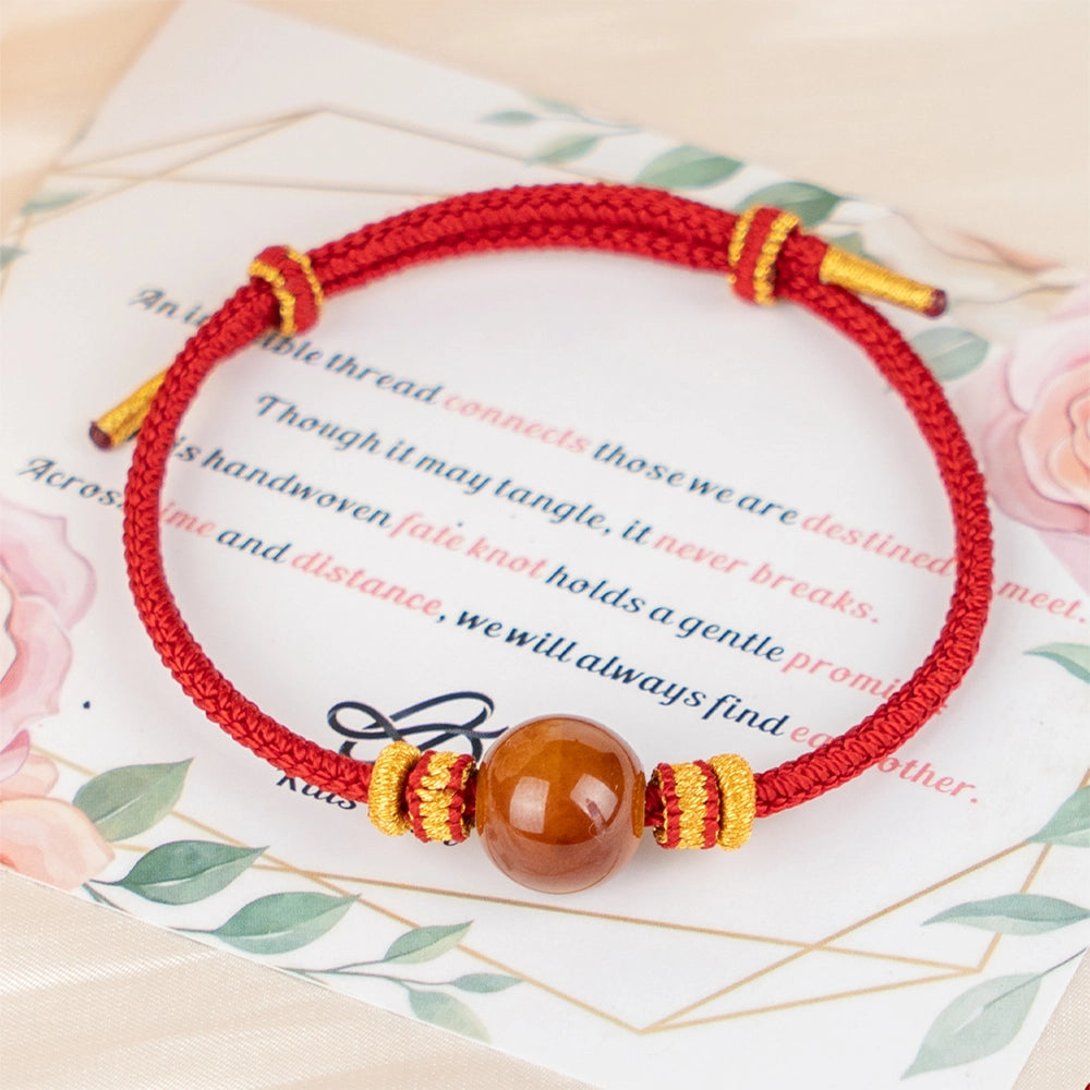 Handmade Temple Incense Ash Bead Red String Bracelet, Tibetan Harmony Charm, Red String for Healing Spiritual Peace Amulet