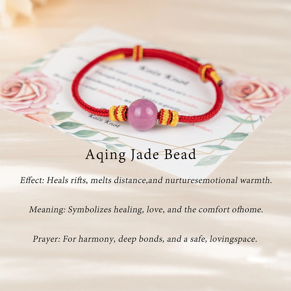 Handmade Sacred Aqing Lavender Ash Bead Bracelet,Tibetan Buddhist Red String for Healing Rifts,Emotional Harmony Talisman,Love Gift