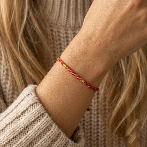 Blessed Red Bracelet Handmade Good Fortune Amulet Bracelet for Parents and Elders, Spiritual Gift for Long Life easter wish bracelet