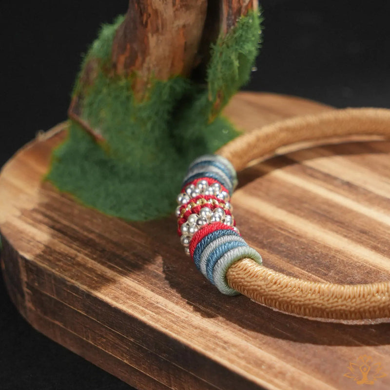 Handmade Tibetan Lucky Knot Bracelet, 925 Silver Clasp, for Men & Women, Earthy Energy Jewelry