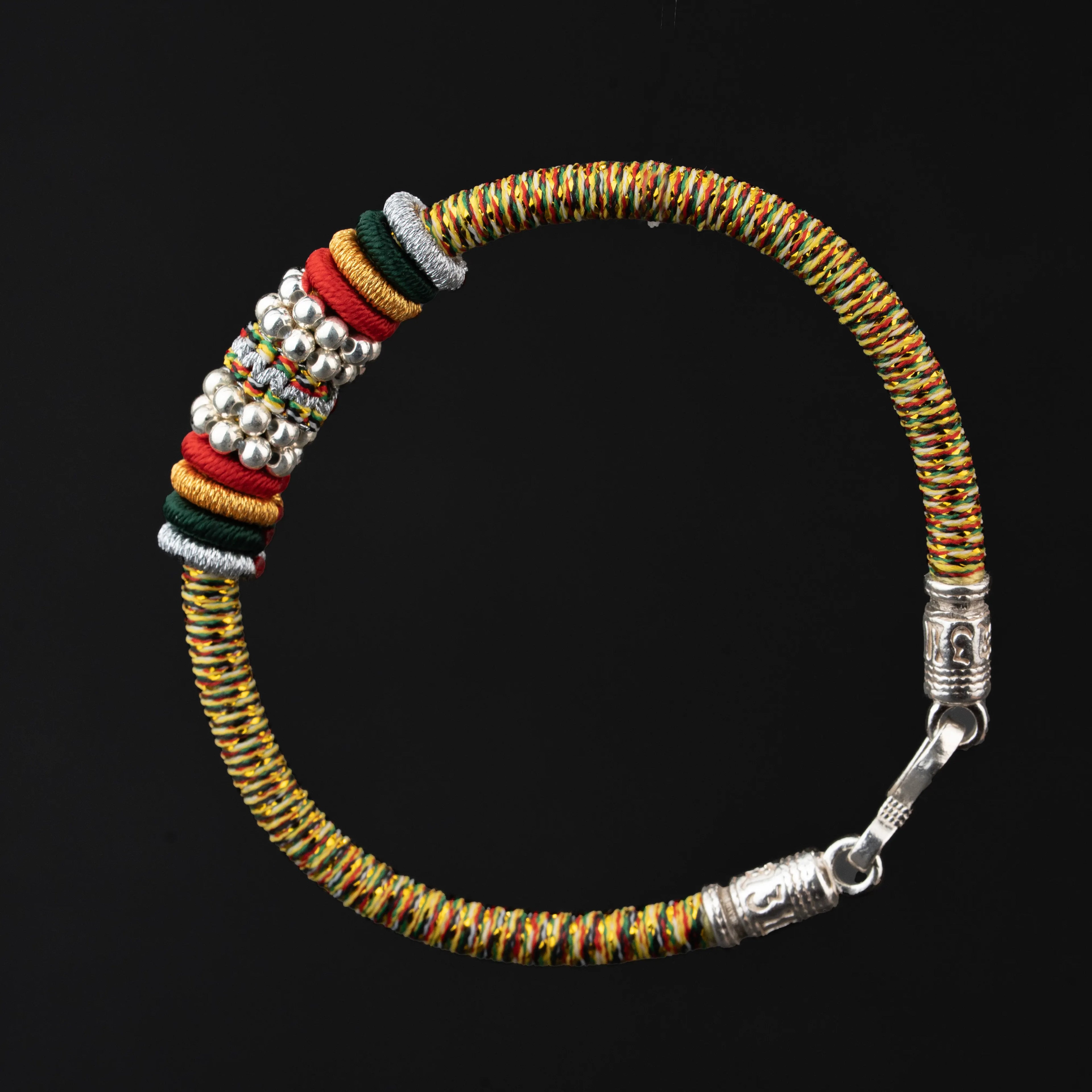 Handwoven Multicolor String Bracelet with 925 Silver Clasp – Meaningful Protection & Luck Gift for Him & Her