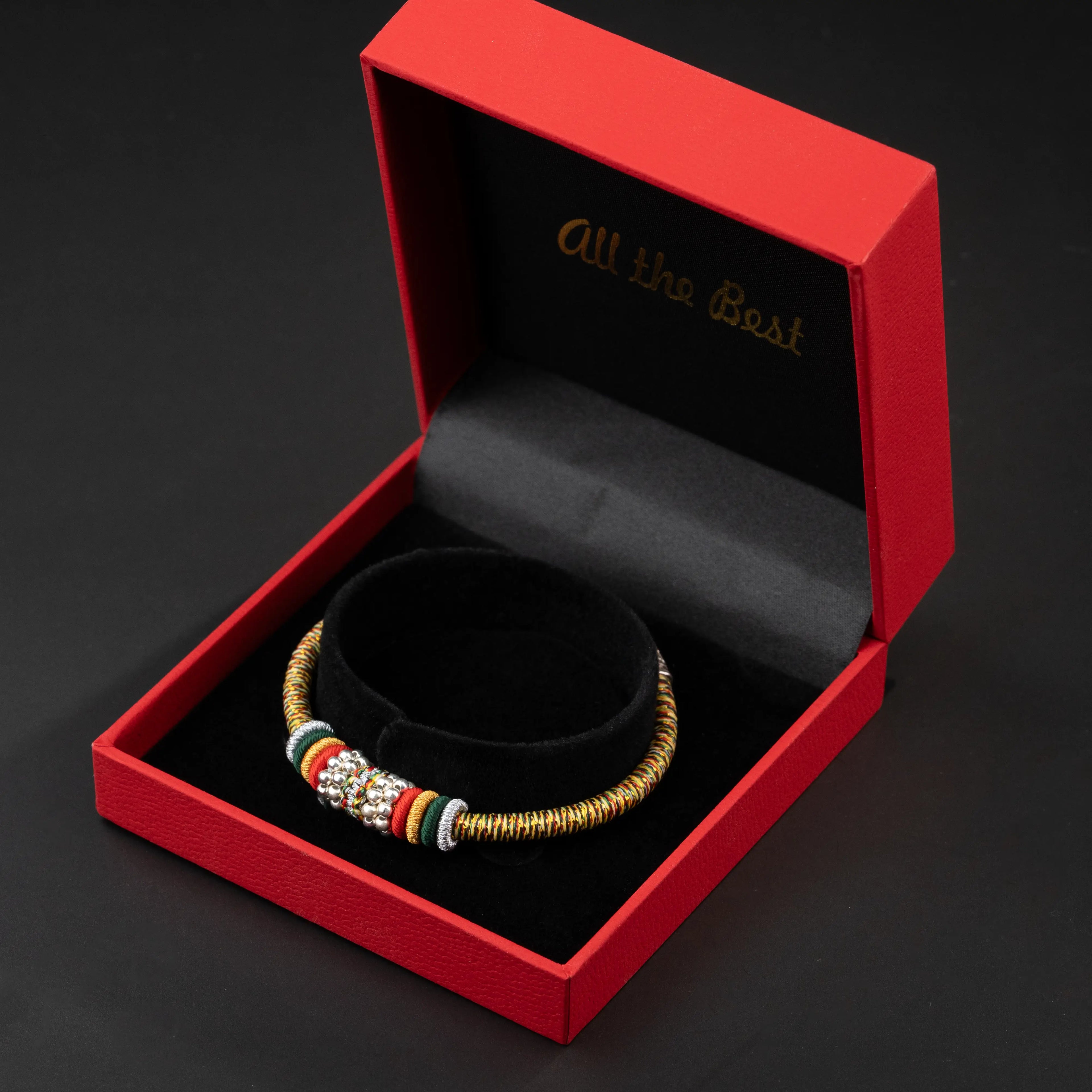 Handwoven Multicolor String Bracelet with 925 Silver Clasp – Meaningful Protection & Luck Gift for Him & Her