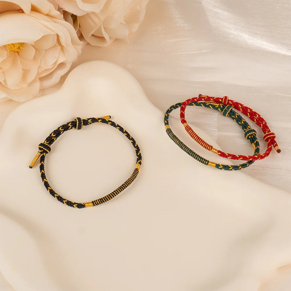 Blessed Red Bracelet Handmade Good Fortune Amulet Bracelet for Parents and Elders, Spiritual Gift for Long Life easter wish bracelet