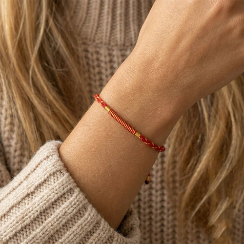 Blessed Red Bracelet Handmade Good Fortune Amulet Bracelet for Parents and Elders, Spiritual Gift for Long Life easter wish bracelet