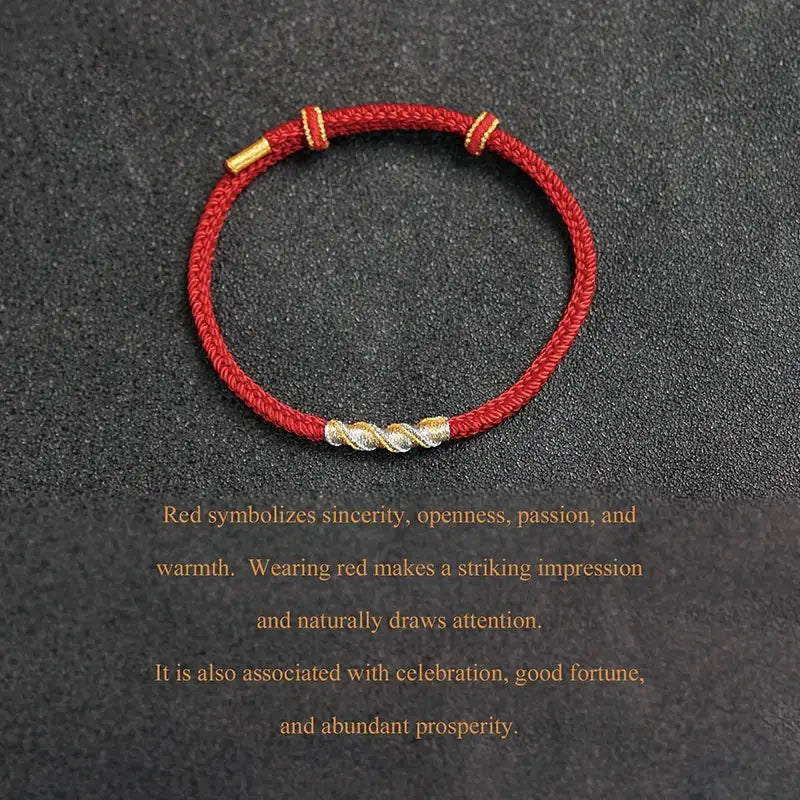 Dragon Knot Red String Bracelet – Handwoven Tibetan Protection Amulet