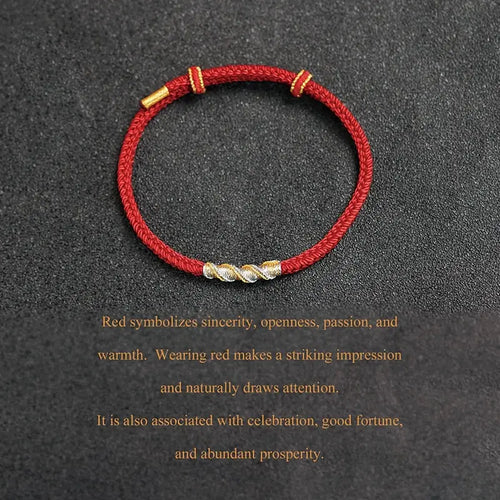 Dragon Knot Red String Bracelet – Handwoven Tibetan Protection Amulet