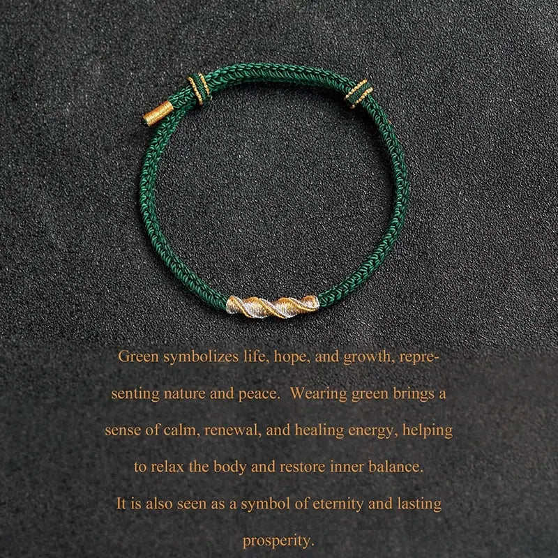 Dragon Knot Red String Bracelet – Handwoven Tibetan Protection Amulet