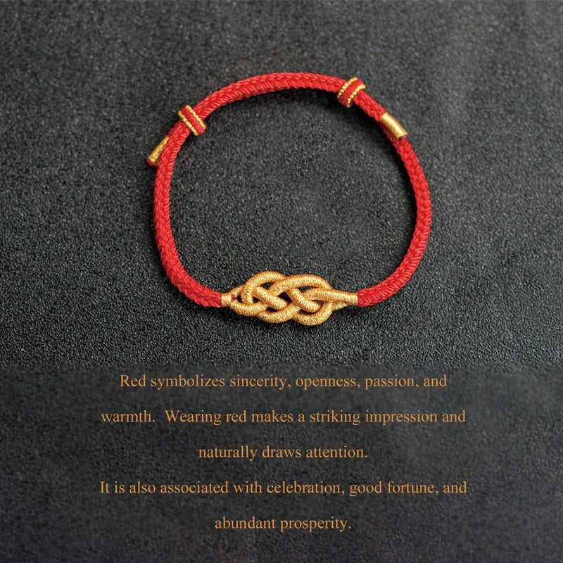 Wealth Flow Red String Bracelet – Handwoven Tibetan Amulet for Prosperity & Protection