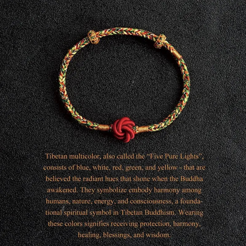 Mandala Knot Red String Bracelet – Handwoven Tibetan Amulet for Healing & Spiritual Balance