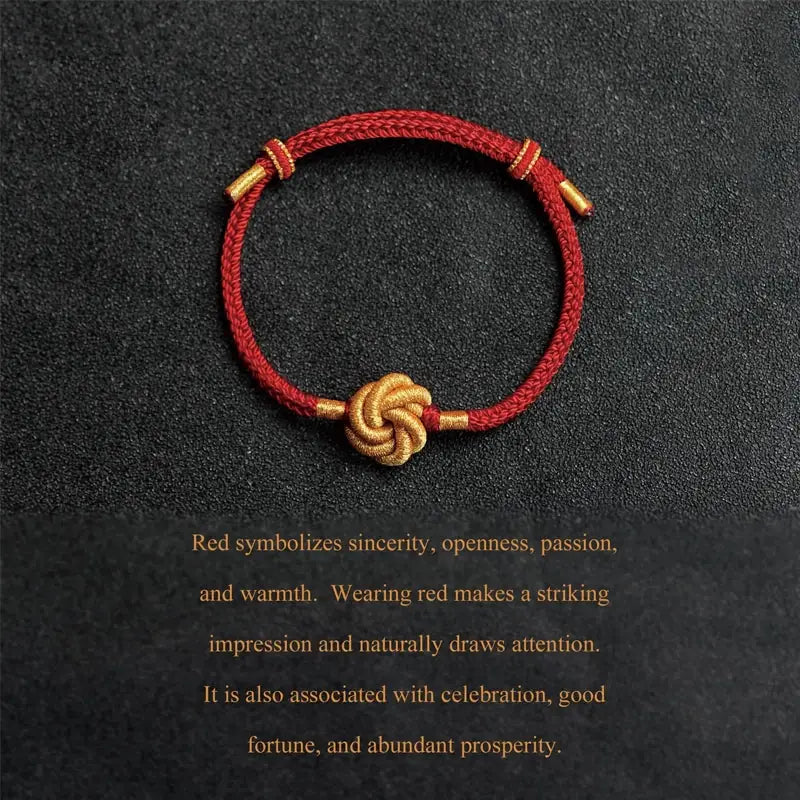 Mandala Knot Red String Bracelet – Handwoven Tibetan Amulet for Healing & Spiritual Balance