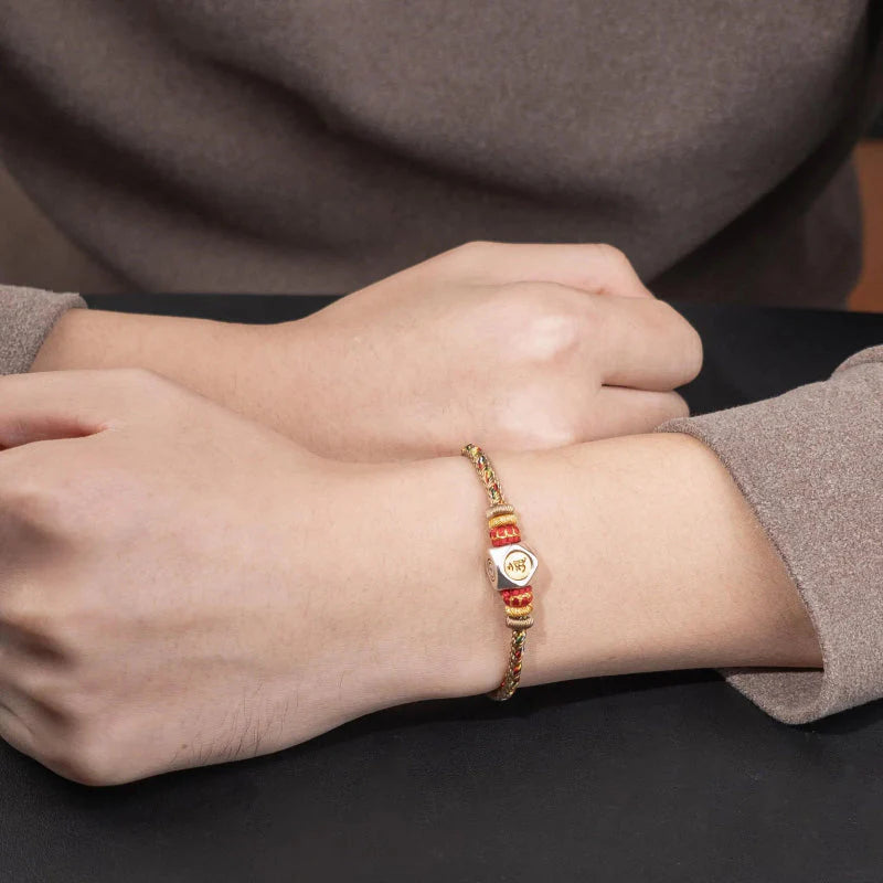 Samantabhadra Buddha Bracelet, Dragon Snake Zodiac Red String, Handmade Buddhist Protection