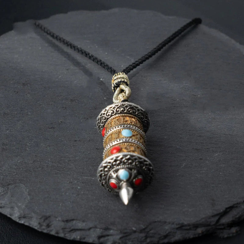 Tibetan Prayer Wheel Pendant - Symbol Success and Prosperity