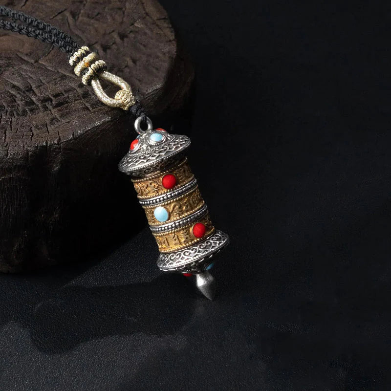 Tibetan Prayer Wheel Pendant - Symbol Success and Prosperity