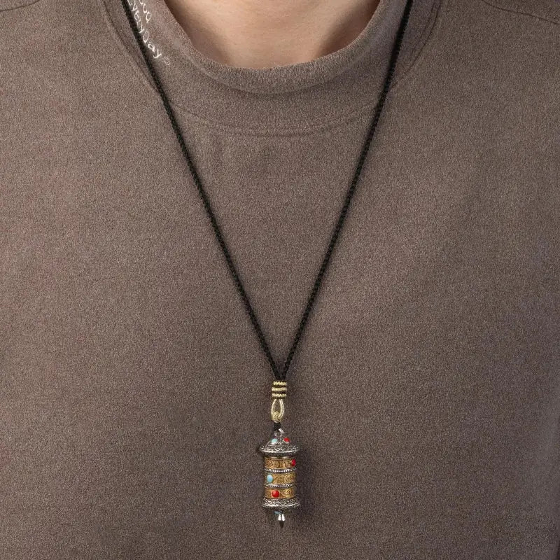 Tibetan Prayer Wheel Pendant - Symbol Success and Prosperity