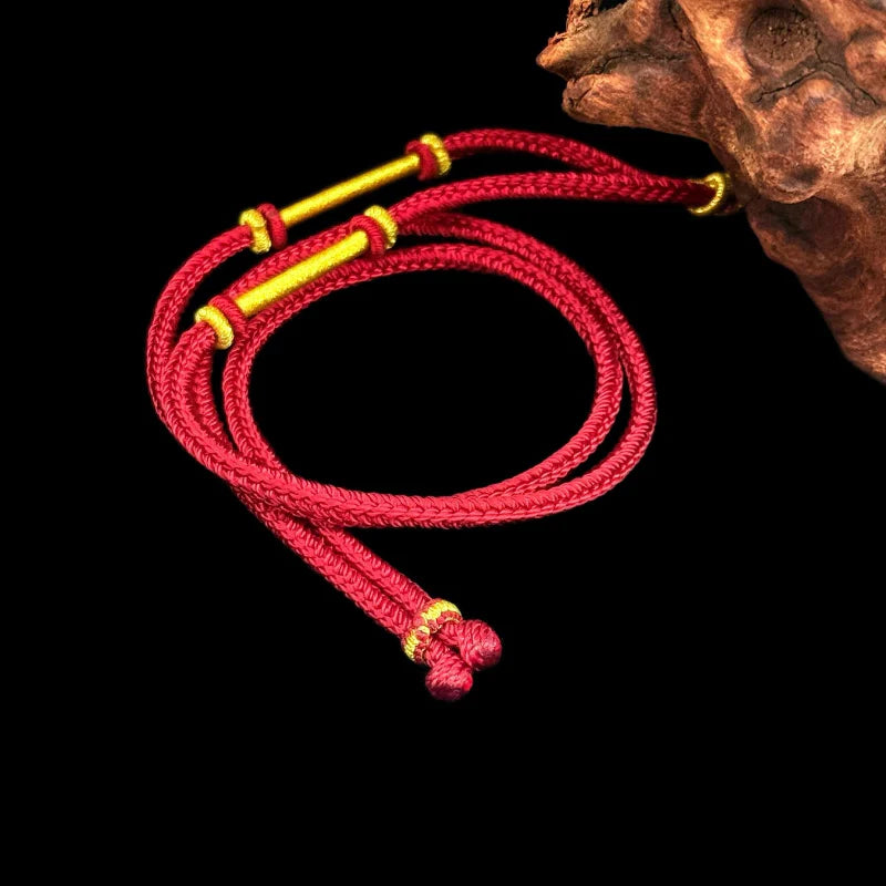 Tibetan Yellow Jambhala Buddha Head - Handcrafted Adjustable Necklace Pendant