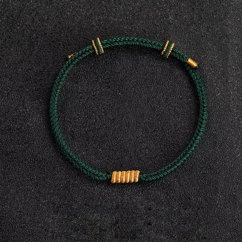 Zen-Inspired Red String Protection Bracelet – Handwoven Tibetan Lucky Knot Amulet