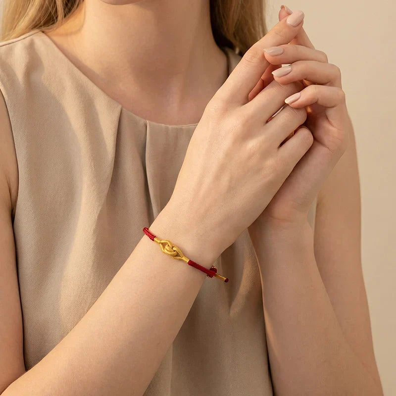 Vajra Guardian Knot Bracelet – Handwoven Tibetan Red String Amulet for Protection & Peace