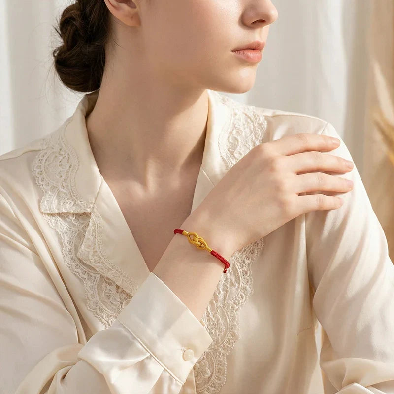Vajra Guardian Knot Bracelet – Handwoven Tibetan Red String Amulet for Protection & Peace