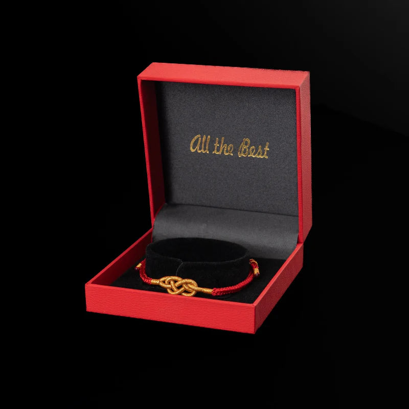 Wealth Flow Red String Bracelet – Handwoven Tibetan Amulet for Prosperity & Protection