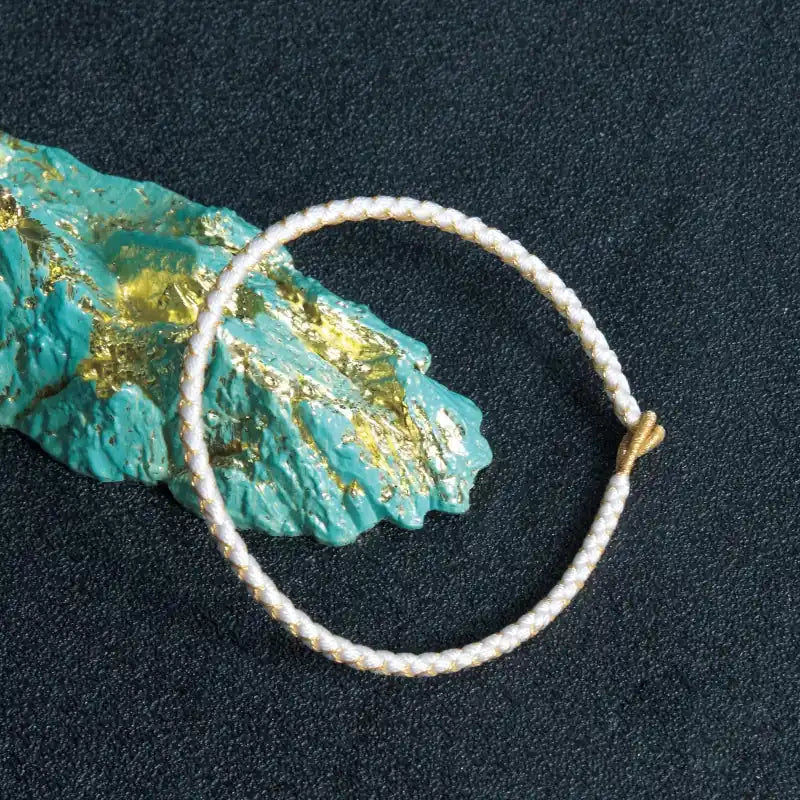 White Dragon Scale Bracelet – Handwoven Platinum-Tone Amulet for Clarity & Strength