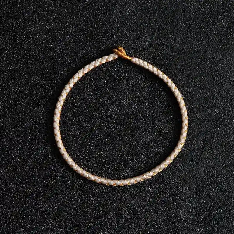 White Dragon Scale Bracelet – Handwoven Platinum-Tone Amulet for Clarity & Strength