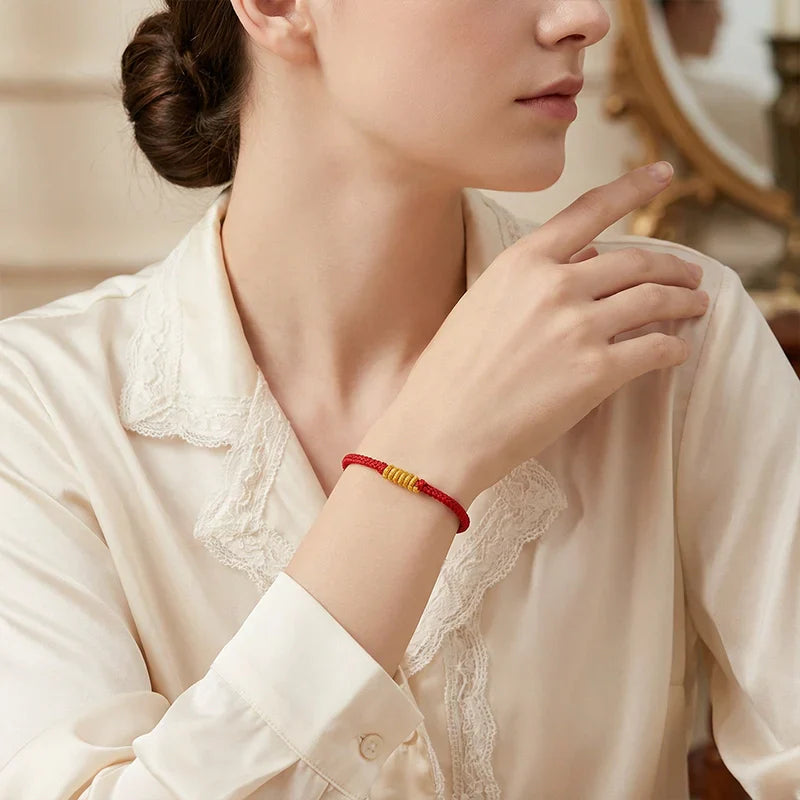 Zen-Inspired Red String Protection Bracelet – Handwoven Tibetan Lucky Knot Amulet