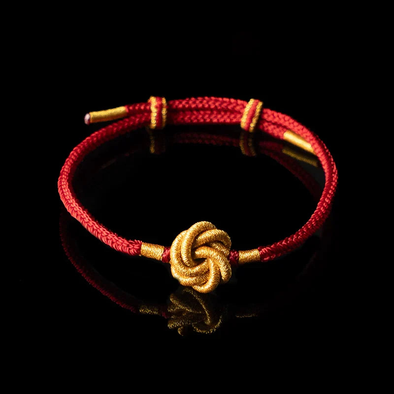 Mandala Knot Red String Bracelet – Handwoven Tibetan Amulet for Healing & Spiritual Balance