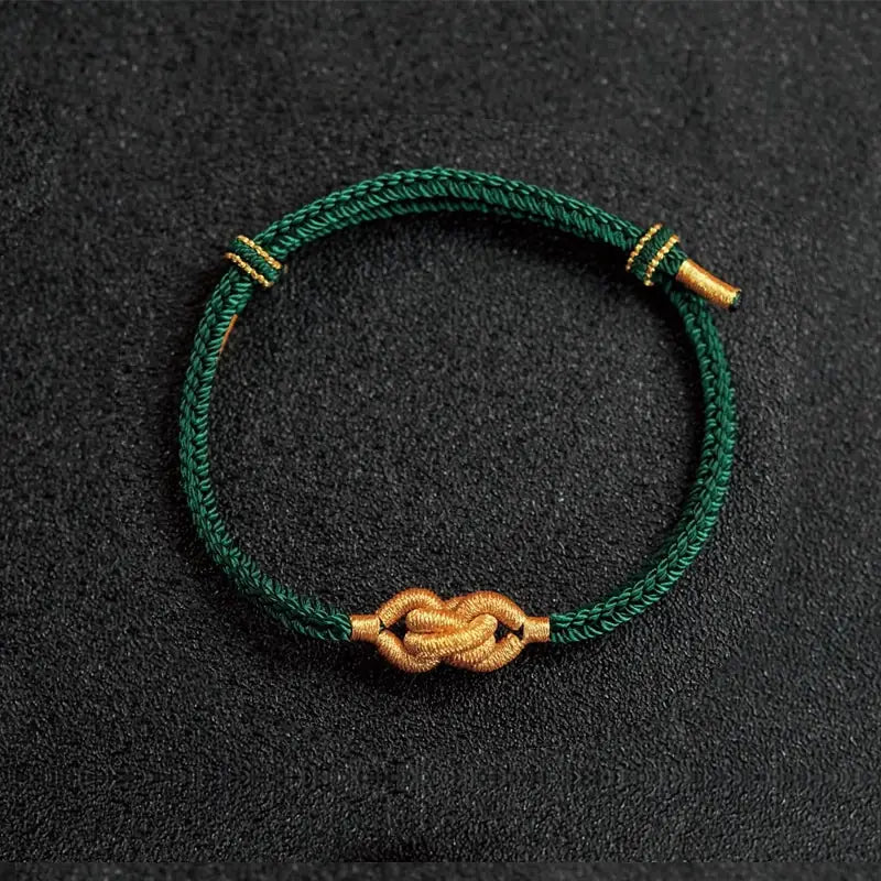 Vajra Guardian Knot Bracelet – Handwoven Tibetan Red String Amulet for Protection & Peace